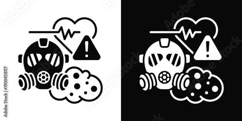 Deforestation Pollution Icon White And Black Background Style