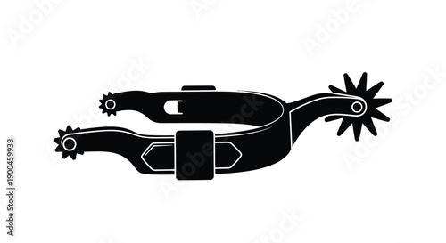 Detailed black silhouette of western spurs a cowboy accessory silhouette
