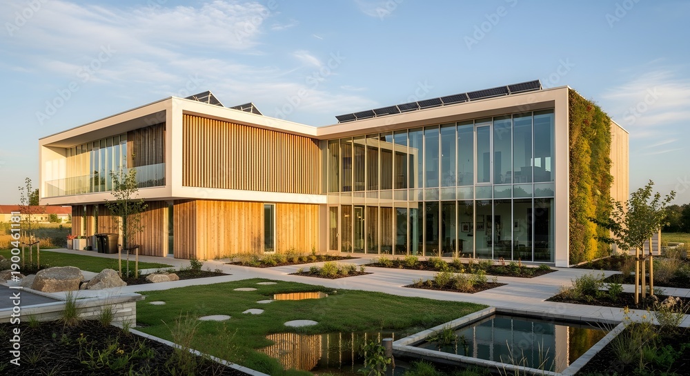 Fototapeta premium Modern Office Building with Glass Facade.