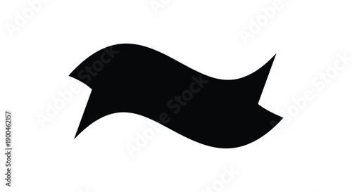 Abstract black shape resembling a ribbon a striking silhouette