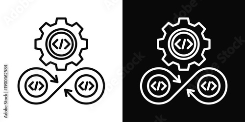 Pipeline Icon White And Black Background Style