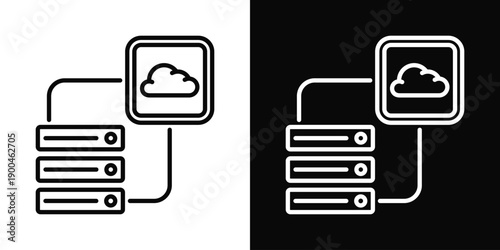 Cloud Icon White And Black Background Style
