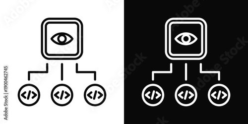 Version Control Icon White And Black Background Style