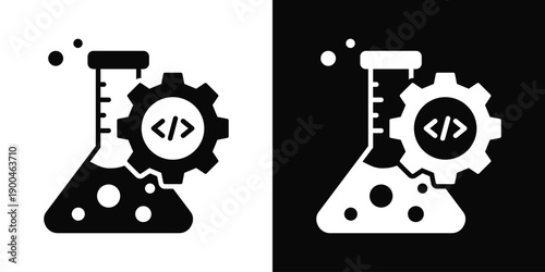 Testing Icon White And Black Background Style