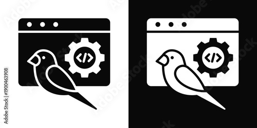 Canary Release Icon White And Black Background Style