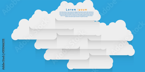 vector clouds over blue background like sky background abstract