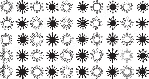 black and white virus bacteria cells pattern on white background