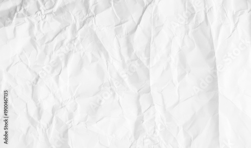 Fotografia White crumpled paper texture background, vector illustration