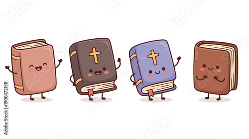 bible cute cartoon vector set , isolate on a white background. SVG and PNG