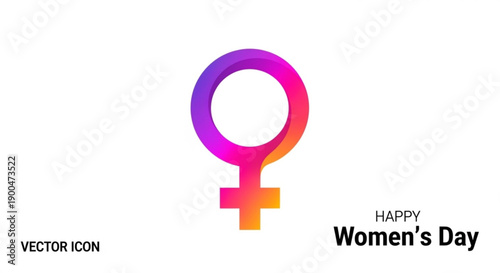 Vibrant women's day symbol vector icon gradient colors