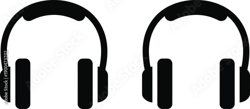 Black over ear headphones illustration
