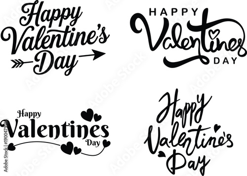 Happy Valentine Day icon. Love romance heart symbols isolated design for greeting card banner poster social media decoration set collection group.