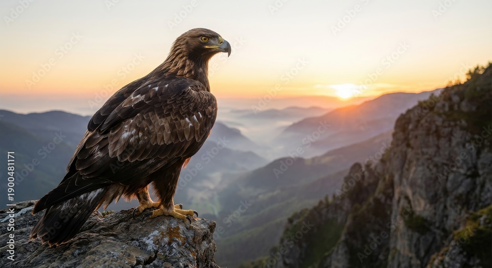 Fototapeta premium eagle at sunset