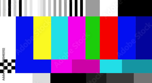 Classic Color Bar Test Pattern Broadcast Calibration Screen