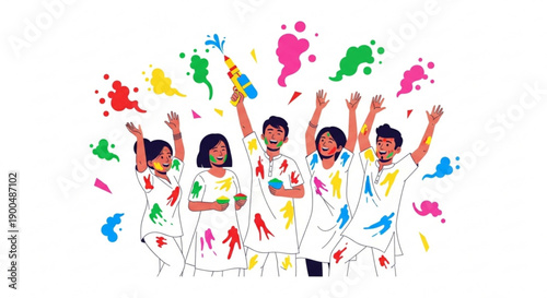 Ramadan kareem greeting card with mosque illustration and crescent moons at night