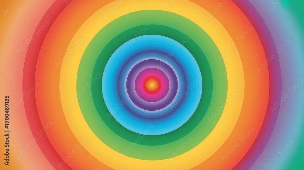 Fototapeta premium Vibrant multicolored concentric circles pattern