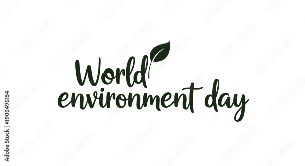 Fototapeta premium World environment day graphic with leaf a striking silhouette