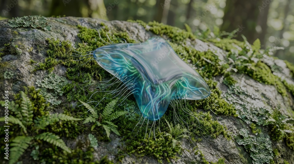 Fototapeta premium Biomorphic ai processor integrated in living rock