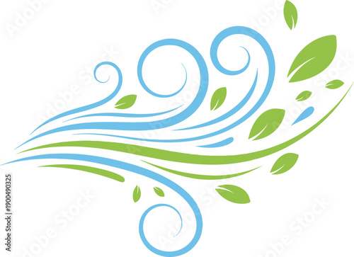 Floral Swirling Leaves