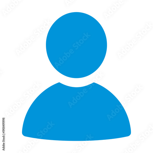 Blue Simple Human Icon Avatar Profile.