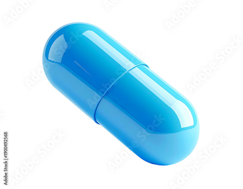 Wallpaper Mural A vibrant blue capsule, a medicine element isolated on black background Torontodigital.ca