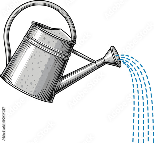 Watering Can Pouring Water