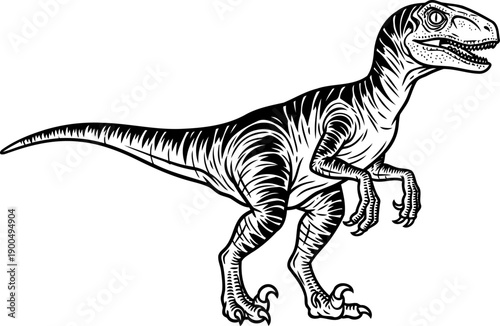 Group of parasaurolophus dinosaurs walking together line art