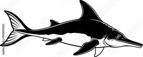 Ichthyosaurus marine reptile swimming prehistoric aquatic creature illustration