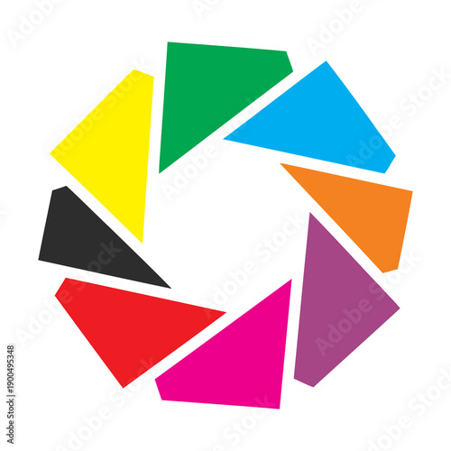 Free Download Colorful Geometric Shapes in Circular Pattern. - GFXLoad