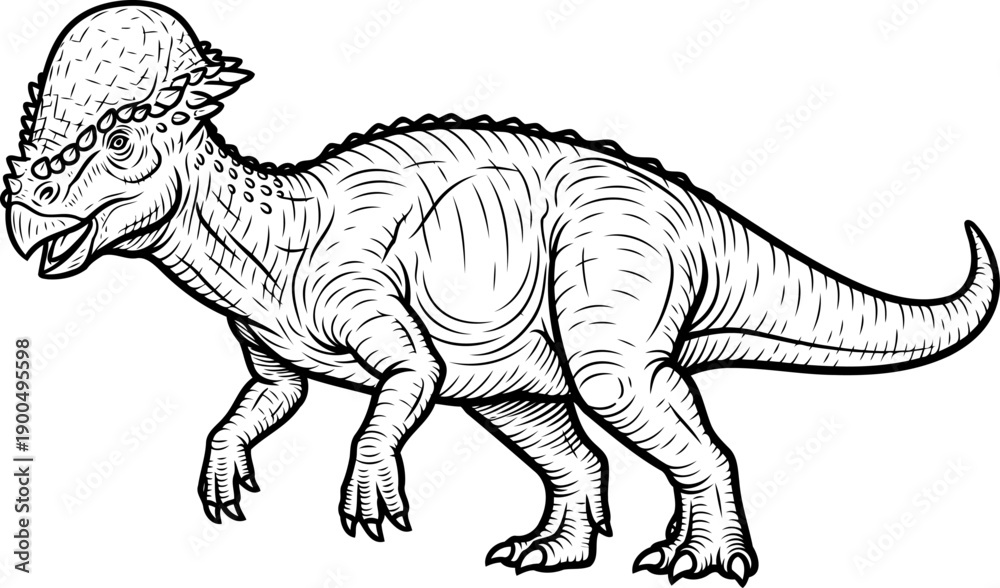 Obraz premium Pachycephalosaurus dinosaur with thick domed skull bone illustration