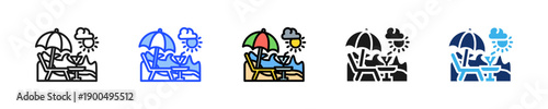Relaxing Day Icon Collection With Multiple Styles