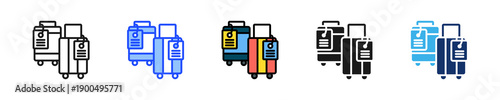 Holiday Luggage Icon Collection With Multiple Styles