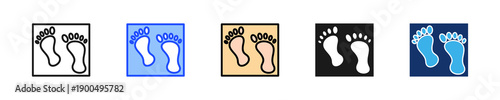 Beach Footprint Icon Collection With Multiple Styles