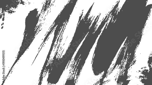 Abstract black paint splatter with rough grunge texture dust scratches and expressive brush strokes on white background, Stylish black ink splatter art with distressed grunge brush