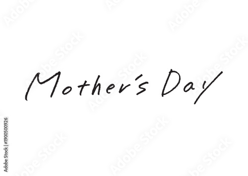 「Mother's Day」の英語手書きロゴ 透過素材 母の日ギフト・販促デザイン用