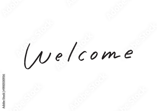 おしゃれな「Welcome」の英語手書きロゴ 透過素材 ウェルカムボード・WEB用