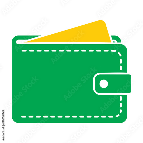 Green Wallet with Cash Inside.