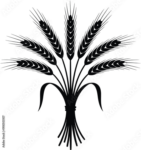 Wheat Ear Bundle Silhouette Illustration