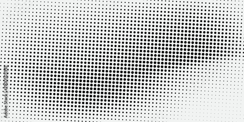 Grunge halftone gradient background. Faded grit noise texture. White and black sand wallpaper. Retro pixelated backdrop. Anime or manga style comic overlay. Vector graphic design textured template