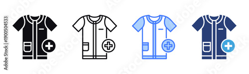 Hospital Gown icon sheet multiple style collection