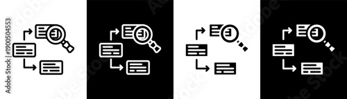 Progress Tracking white icon set design