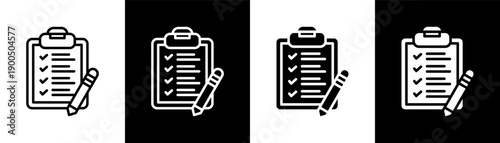 Task List white icon set design