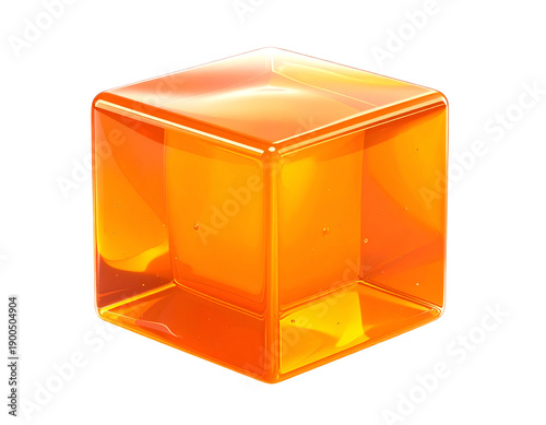 Wallpaper Mural Shiny, translucent amber cube on a solid black background Torontodigital.ca