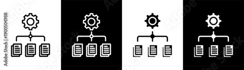 data management white icon set design