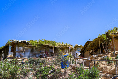 Makeshift Homes on Hillside in Rohingya Camp, Cox’s Bazar Bangladesh