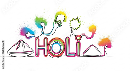 Vibrant holi celebration with colorful powder and joyful elements