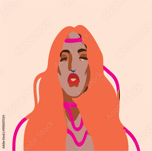 girl with pink hair