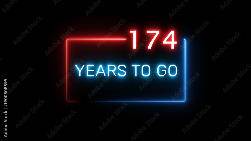 Obraz premium Neon celebration years on black background. Glowing Neon calendar text number.
