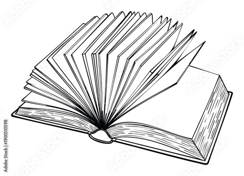 Open book with pages fanned out ready for reading and studying perfect for education, knowledge, learning, or storytelling concepts