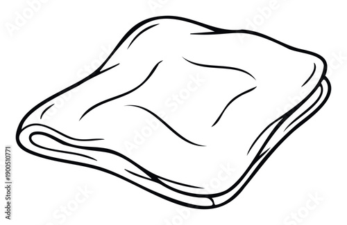 Simple folded fabric textile for laundry, household chores, or clothing care concepts, perfect for graphic resources and educational materials